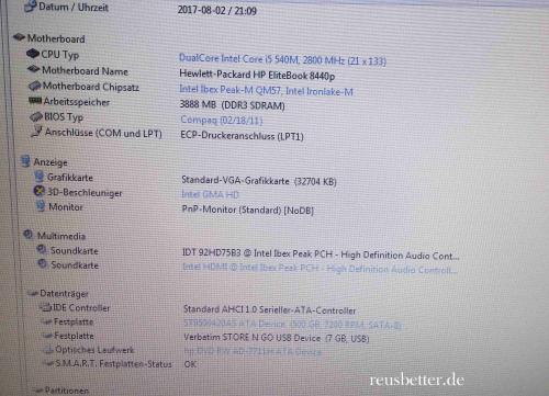 Hewlett Packard HP Elitebook 8440p ☛ i5-540M VW659EC ☛ 2 x2,8GHz