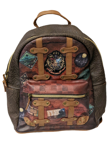 Harry Potter - Rucksack - Patches in Brauntönen - PU Leder