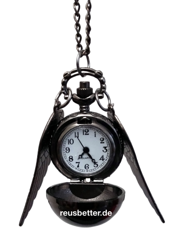 Harry Potter ☛ Snitch Quidditch ☛ Kette mit Uhr ☛ Goldener Schnatz ☛ Metall - Silber