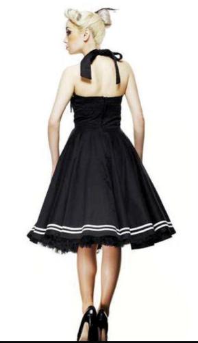 Hell Bunny Neckholder Kleid - Motley - Sommer Damenkleid - Schwarz