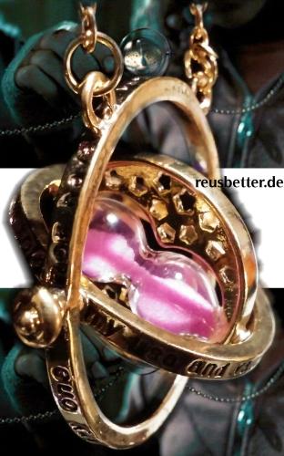 Harry Potter✐ Hermines Zeitumkehrer ✐ Rosa ✐ Zeitwandler Halskette Sanduhr