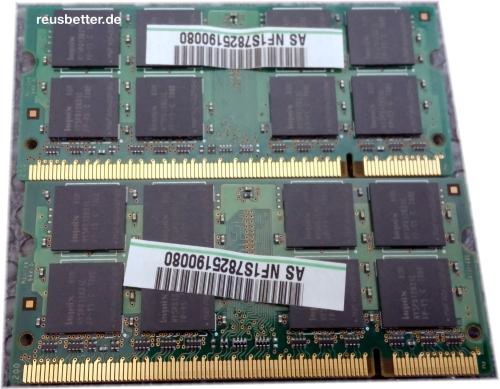 Hunix Notebook RAM 2GB (2x1 GB) | RAM PC2 - 5300S - 555 -12