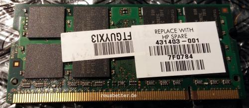 Hynix Notebook Arbeitsspeicher 1GB | PC2-5300S-555-12 | HYMP512S64CP8-Y5 | 0731