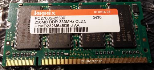 Hynix Notebook Arbeitsspeicher | 256 MB PC2700S-25330 - DDR 333MHz | 0430