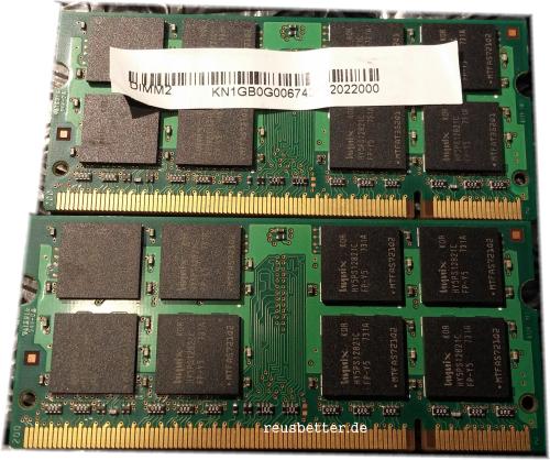 Hunix Notebook RAM 2GB (2x1 GB) | RAM PC2 - 5300S - 555 -12