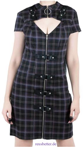 Killstars Casey Schottenkaro Bodycon Punk Rock Damen Minikleid