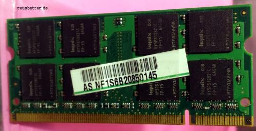 Kingston KY9530-HYC | 1GB DDR2 | PC2-5300 2Rx8 667MHz CL5 SO-DIMM 200-pin | Laptop Speicher