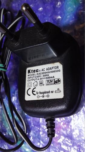 Ktec AC Adapter KA23D045050033G Netzteil Netzgerät ☛ 4.5V 500mA