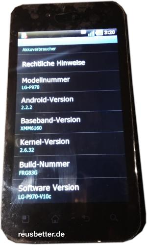 LG Optimus Black P970 | Android Smartphone | 4 Zoll | 1 GHz | Schwarz | 5 MP