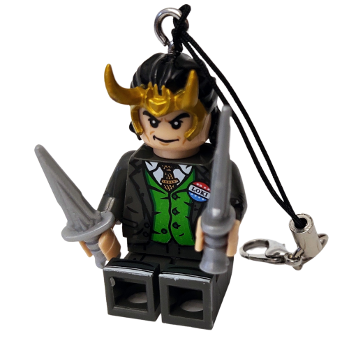 President LOKI LOZ Schlüsselanhänger Ψ Set mit Waffen Ψ Lego Motiv Handy Anhänger