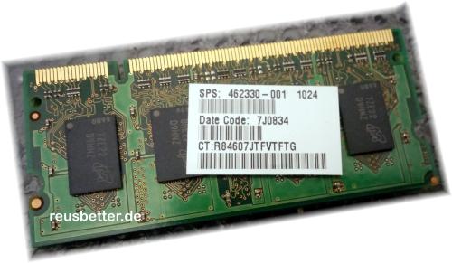 MICRON MT8HTF12864HDY-667E1 | 2x1GB | PC2-5300S-555-12 | CL5 DDR2