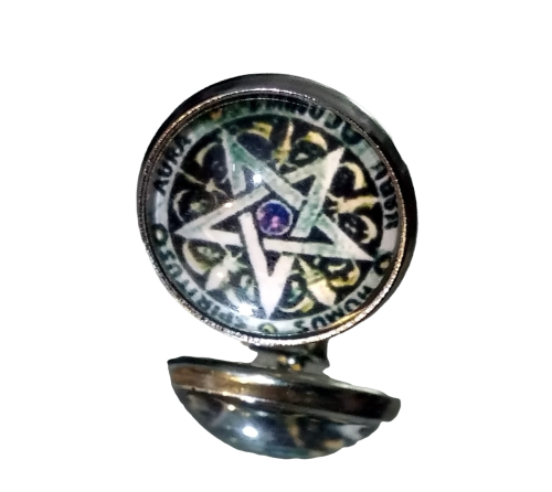 Pentagramm Spiritus Aura große Ohrstecker | Glas Cabochon | Edelstahl