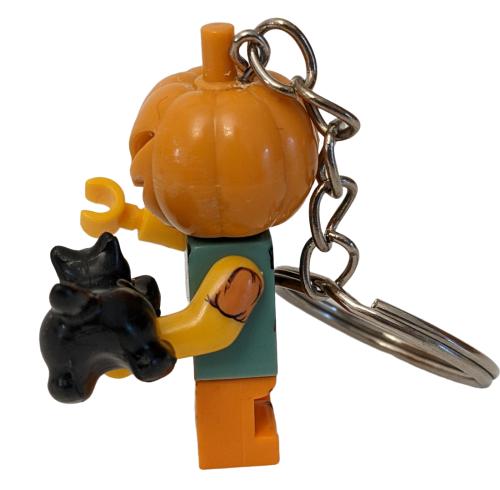 Halloween Pumpkin mit Katze Schlüsselanhänger ☢ LOZ Bausteine Set ☢ DIY Geschenk