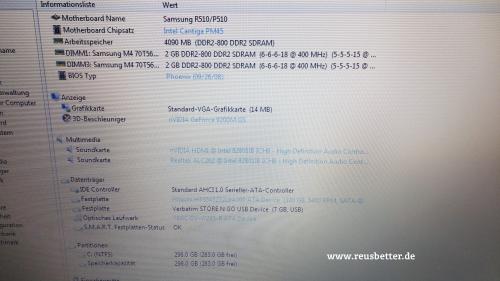 Samsung R510 Davida Notebook 2x2,16 GHz 4 GB RAM