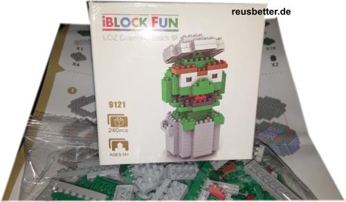 Oskar aus Sesamstrasse | iBlock Fun LOZ Diamond Micro Block Set mit Box