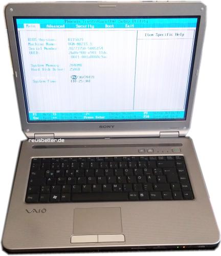 Sony Vaio VGN-NR21 S - PCG-7121M Notebook Intel DualCore 2x1,66 GHz - 250 HDD Grafik