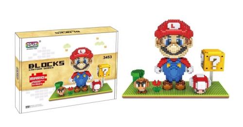 Super Mario Bros. Luigi 2000 Steine ZMS Micro Blocks Set mit Toad, Goomba Block mit Karton