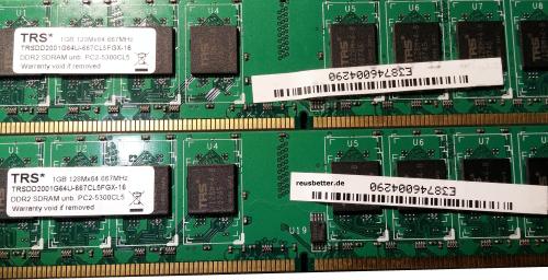 TRS PC Arbeitsspeicher 2x1GB ►DDR2 SDRAM ►PC2-5300