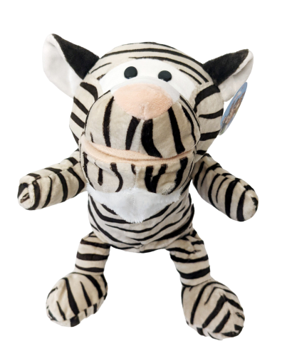 Handspielpuppe Tigerシ Handpuppe mit Klappmaul シ schwarz-weiß