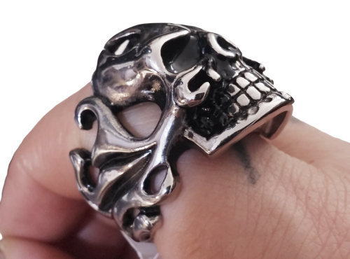 Totenkopf Skull Edelstahl Ring | Biker - Gothic | 5 Größen Auswahl