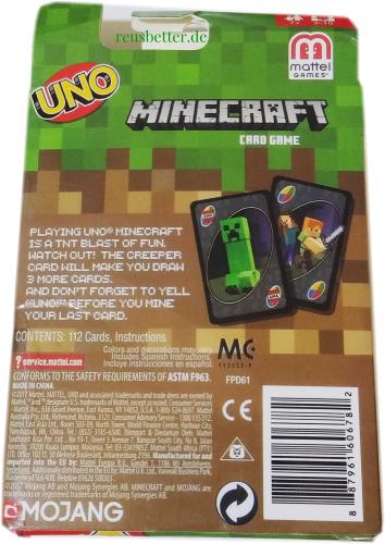 UNO Kartenspiel ❖ Spezial Edition ❖ Minecraft