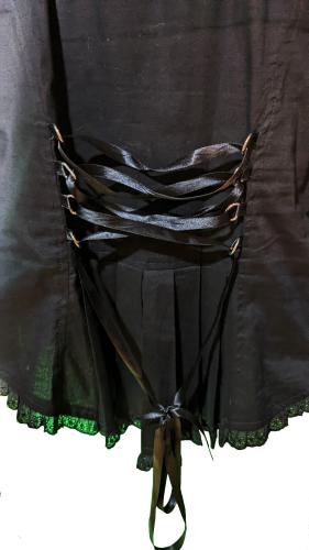 Viktorianische Gothicbluse mit Spitze von Spin Doctor mit Korsettschnürung - Größe L - Schwarz