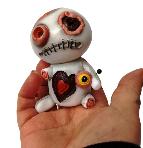 Voodoo Zombie Püppchen Räuchermännchen ☣ Stecknadeln Herz ☣ Stienzeug Räucherfigur