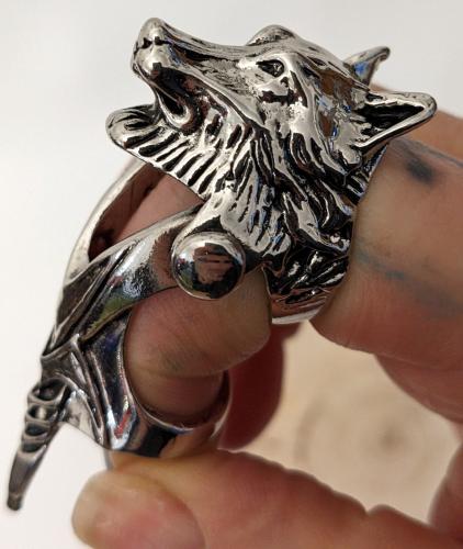 Wolf Gliederring -Vikinger Ring ☠ altsilber ☠ Mittelalter - Gothic Ring