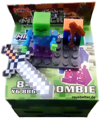 Schlüsselanhänger Minecraft Motiv  シ Motiv Zombie シ Sammel Box Set