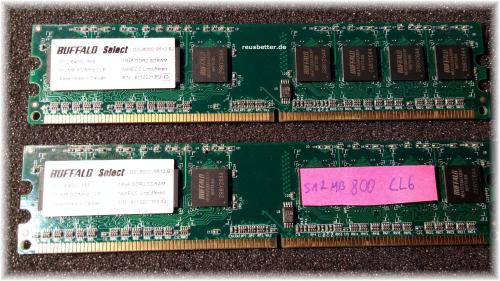 Buffalo Select - 1 GB - 2x512 MB PC-6400U-555 PC RAM