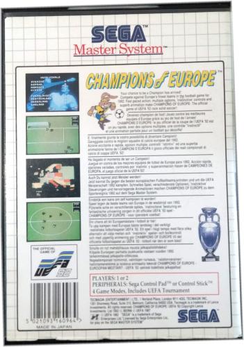 Champions of Europe Sega Master System