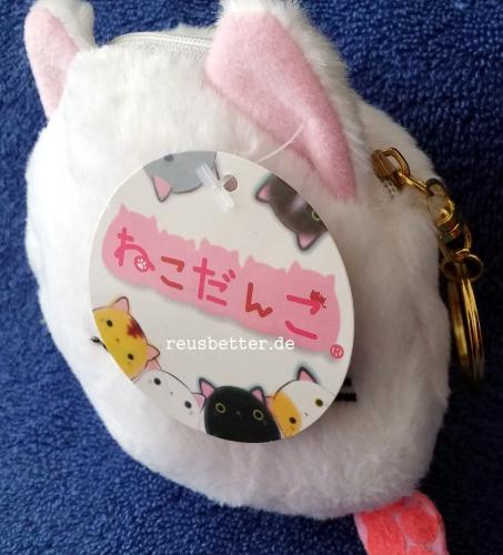 Nemu Neko Geldbeutel |  Taschen Anhänger | Schlüsselanhänger |  Kawaii Weiß 12 cm