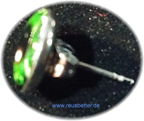 Edelstahl Ohrstecker ✿ Reptil Augen Grün ✿ Cabochon