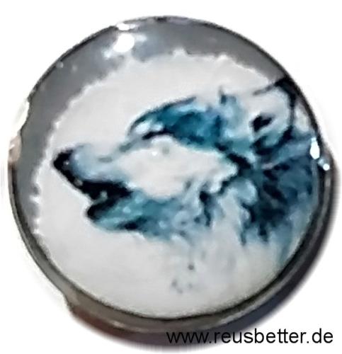 Ohrstecker Wolfskopf | Edelstahl  | Glas Cabochon