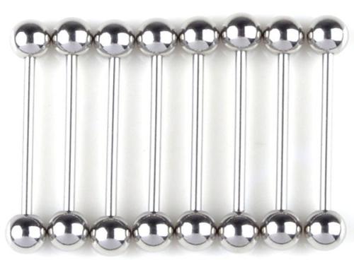 Barbell Zungen Brustwarzen Piercing ☆16G - 1.4mm ☆ Edelstahl